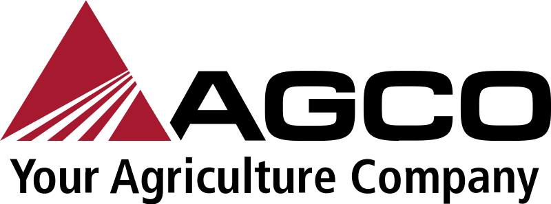 Logo featuring a red triangle and lines.