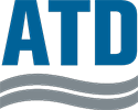 ATD logo with wave design elements.