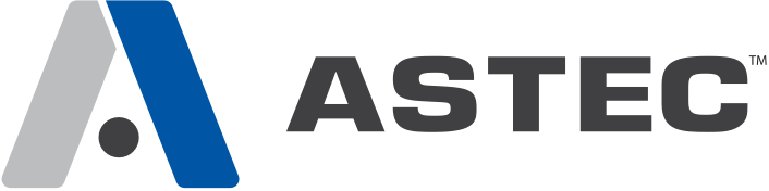ASTEC logo featuring stylized letters A and S.