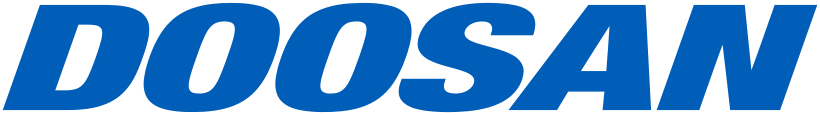 Doosan company logo in bold blue letters.