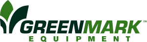 GreenMark Equipment logo featuring green leaf design
