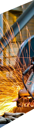 Sparks flying during industrial metalwork process.