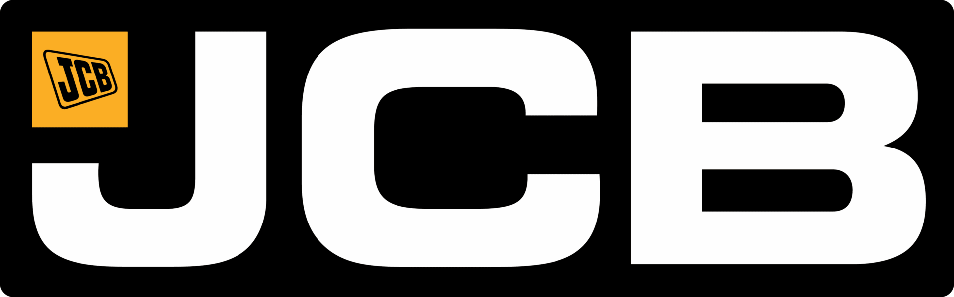 JCB logo in bold black and white