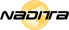 Naditra logo featuring a globe design.