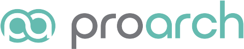 Proarch logo in teal and gray colors.
