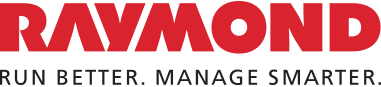 Raymond logo with tagline for efficiency and management.