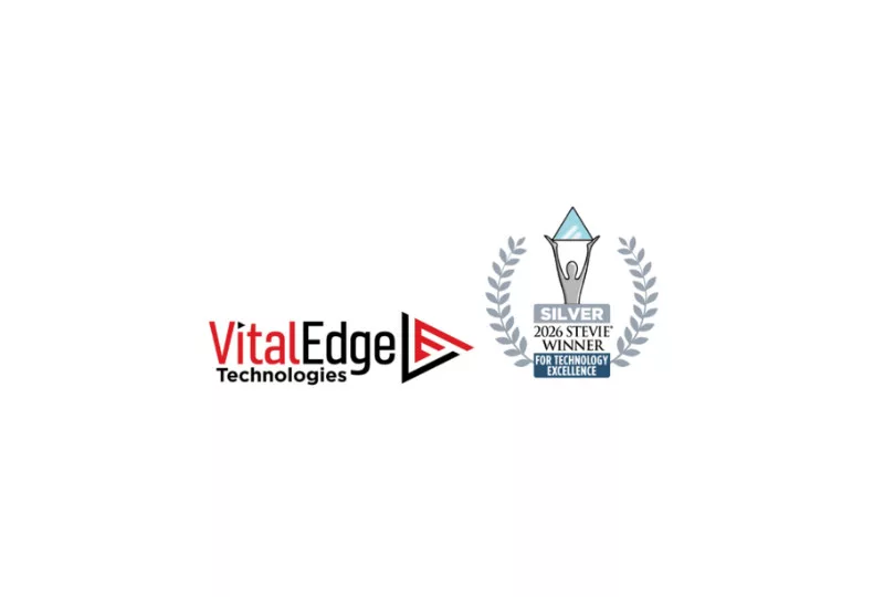 VitalEdge Technologies logo and Silver 2026 Stevie Award Winner For Technology Excellence logo