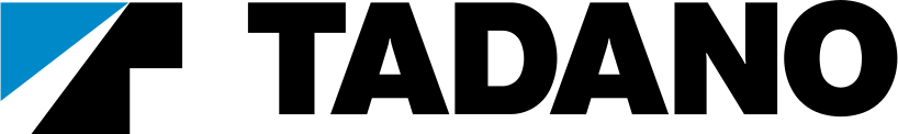 Tadano logo featuring a blue and black design.