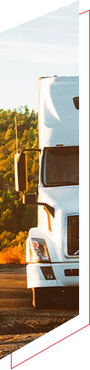 White truck on a scenic road