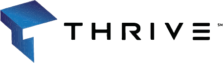 Thrive logo featuring a stylized design.